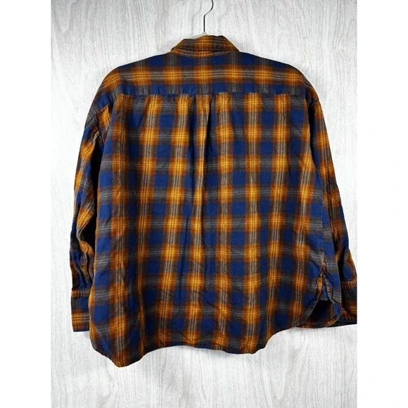 Madewell Westward Flannel Shirt XL Ardan Plaid Cropped Cozy Chic Casual - Picture 4 of 5